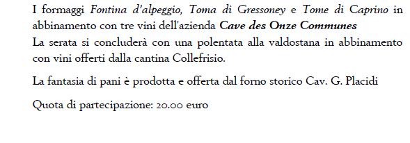 Pianola (AQ), Formaggi e vini valdostani