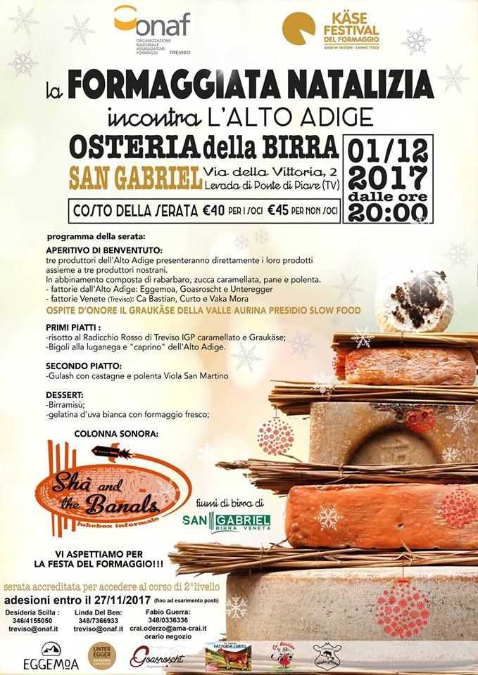 FORMAGGIATA NATALIZIA 2017 - La formaggiata incontra l'Alto Adige