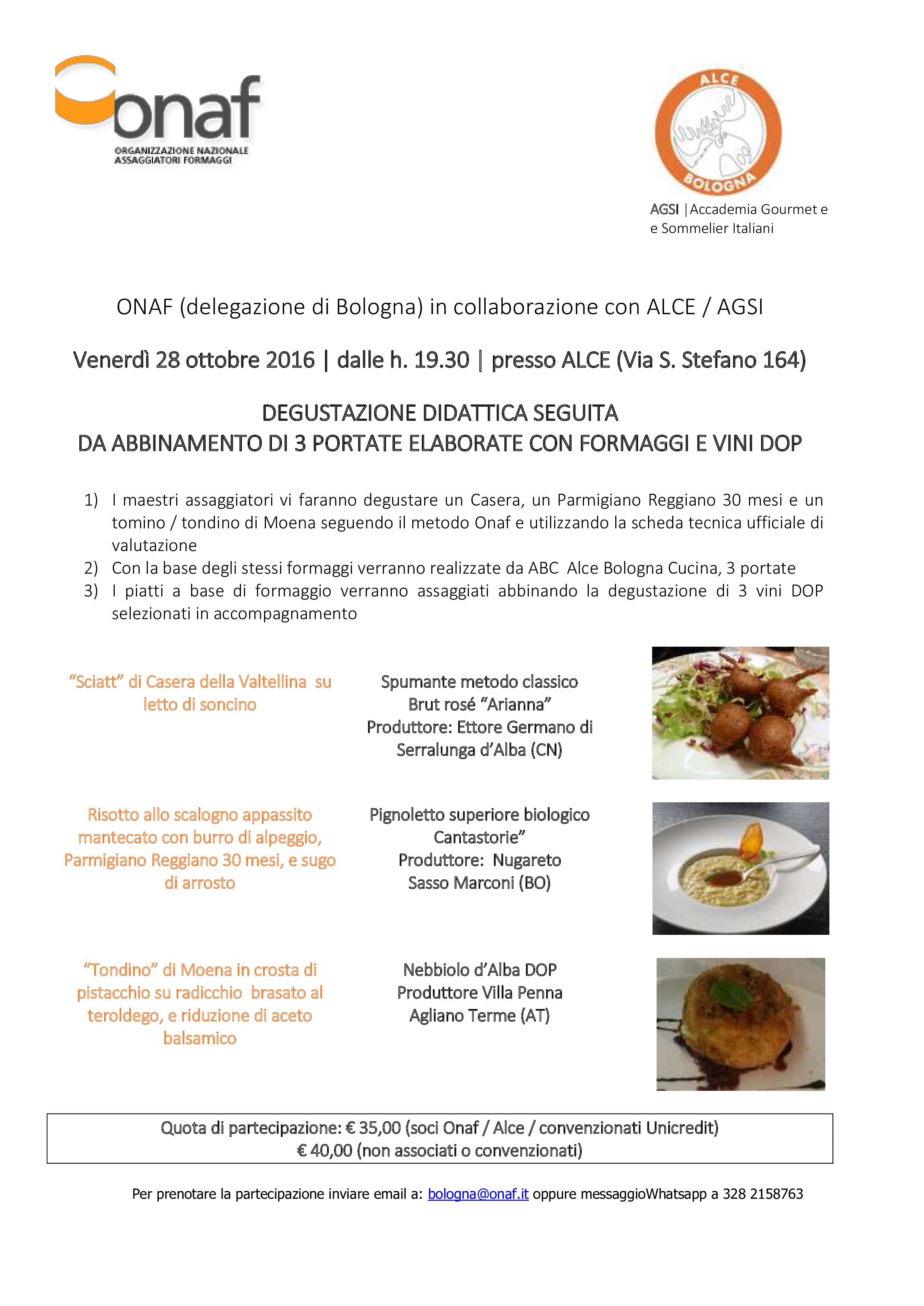 Cena con degustazione a Bologna