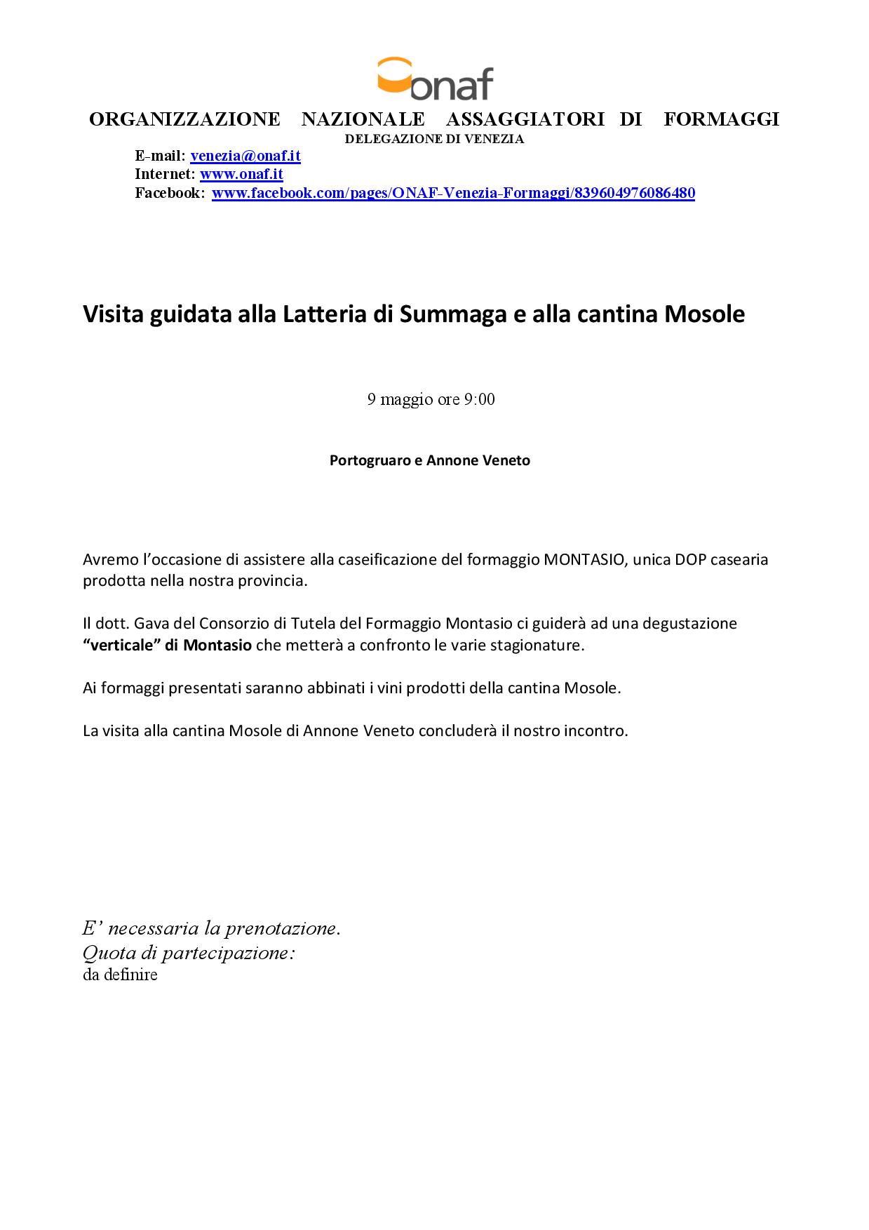 Visita guidata alla Latteria di Summaga e alla cantina Mosole