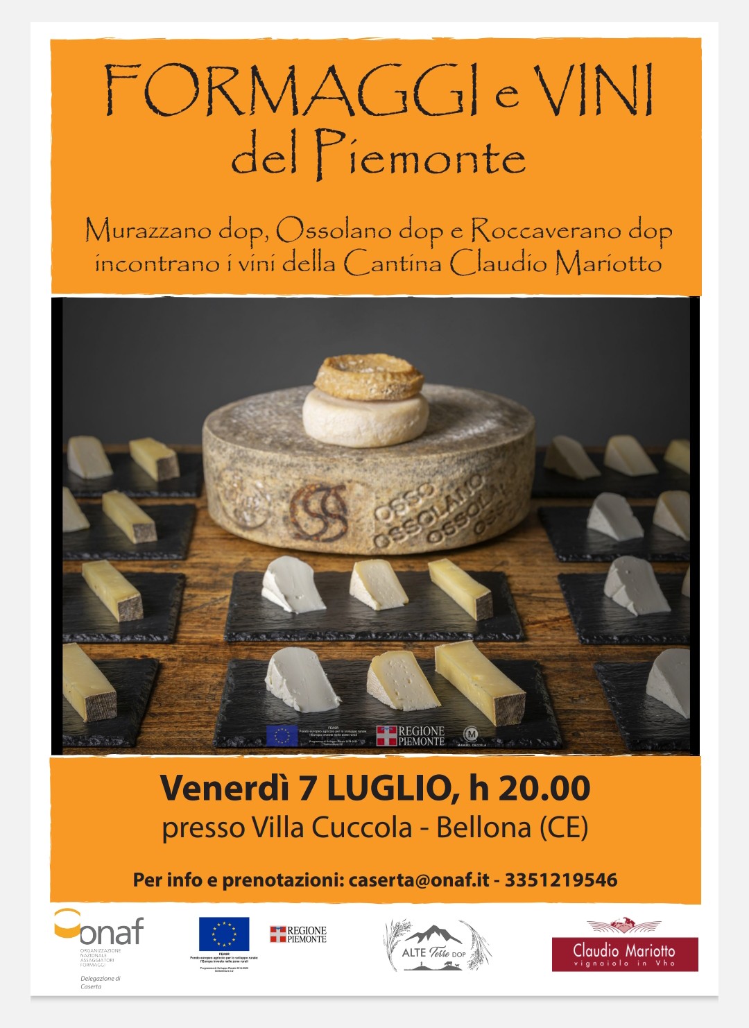 Bellona (CE), Formaggi e Vini del Piemonte